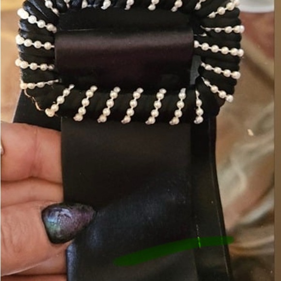 90s/Y2K Small Vintage Beaded Satin Belt - Picture 2 of 3